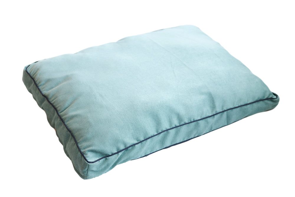 Chenille Rectangle Bed in Green with blue