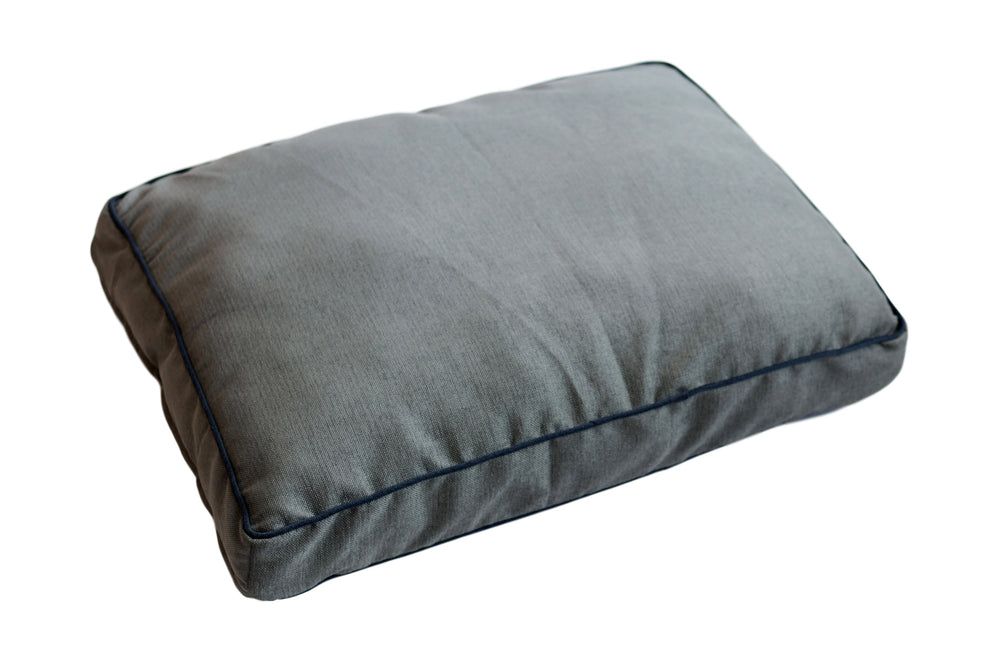 Chenille Rectangle Bed in Grey with blue