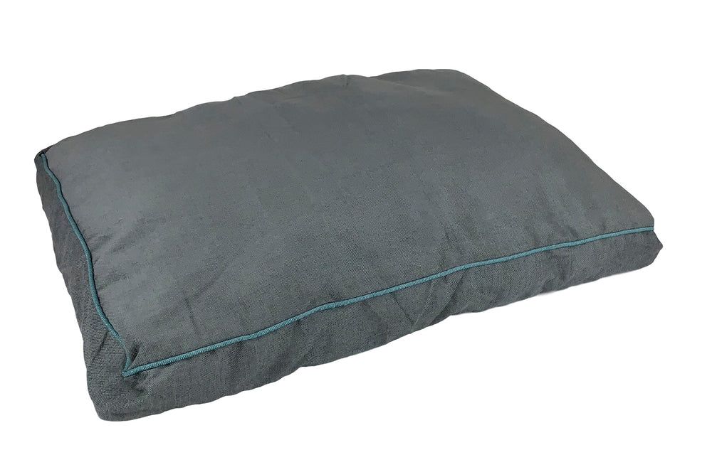 Chenille Rectangle Bed in Grey with green