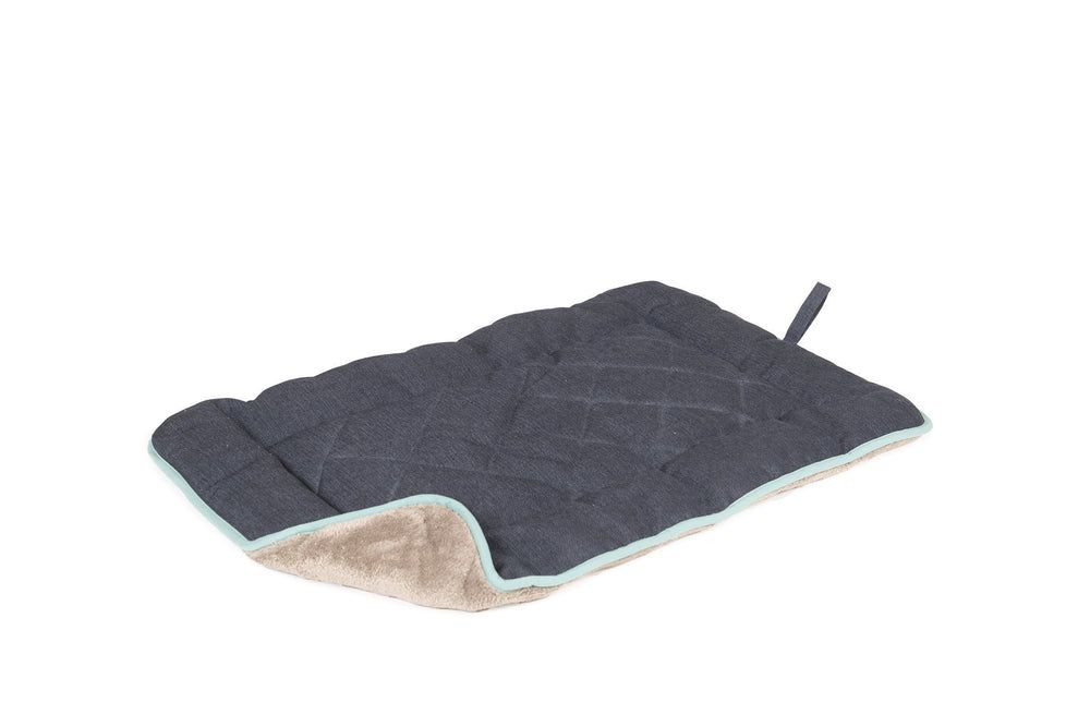 Chenille Sleeper Cushion in Blue with green