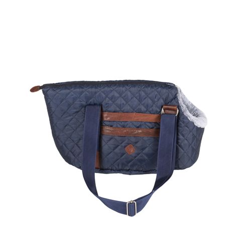 Chill Kuzzi Pet Pouch in Midnight Blue, side view