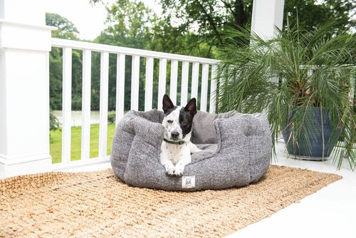 Chill Kuzzi Round Bed, with a dog on it