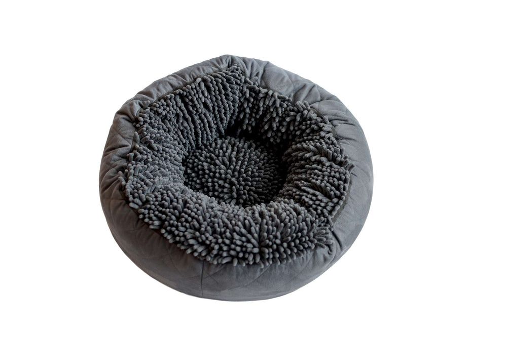 Dirty Dog Donut Bed in Grey