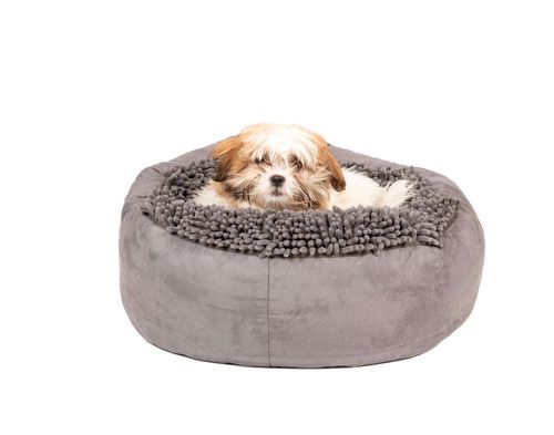 Dirty Dog Donut Bed in Grey