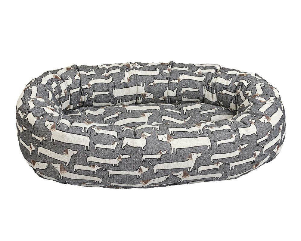 Donut Bed Cover in Dashing Dogs