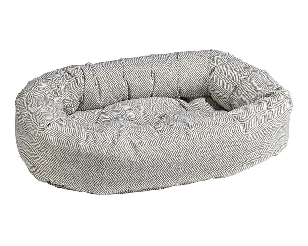Donut Bed Cover in Taupe Herringbone