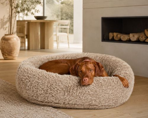 Donut Bed, Soft Textures in Alpaca