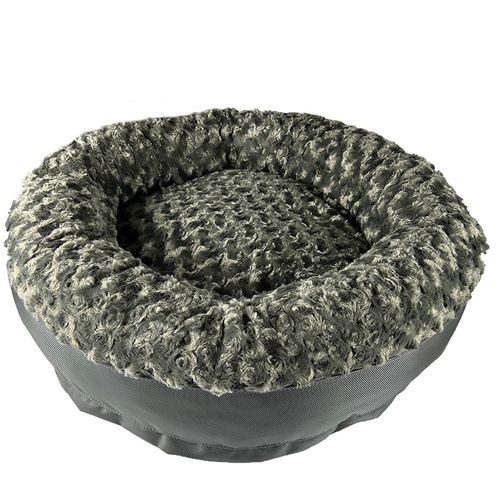 Furvana™ Round Bolster Bed in Charcoal