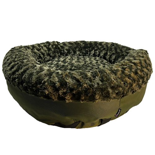 Furvana™ Round Bolster Bed in Olive