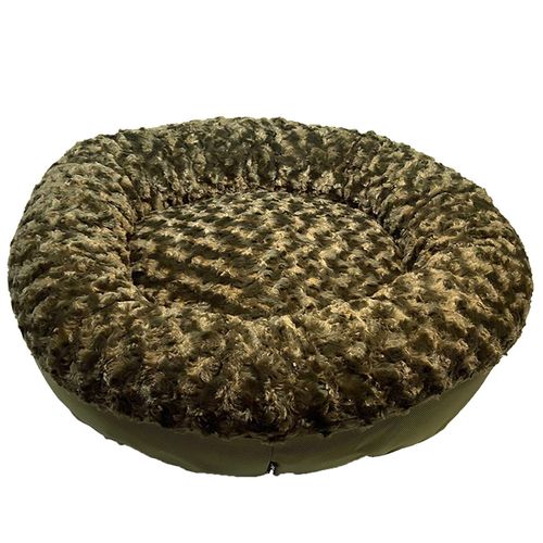 Furvana™ Round Bolster Bed in Olive
