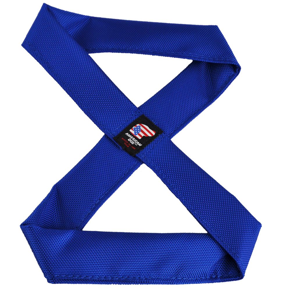 Infinity Tug, a royal blue figure-8 tug in ballistic nylon