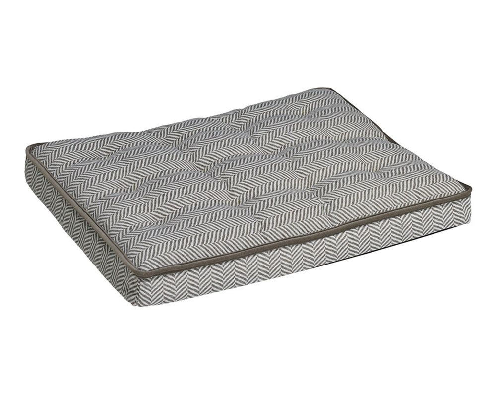 Luxury Crate Mattress Cover in Taupe Herringbone