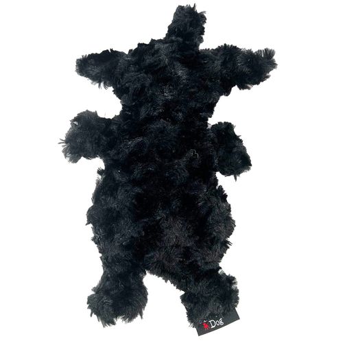 Moo-Ria the Cow from the back, in black minky fleece