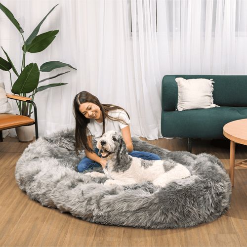 PupCloud™ Human-Size Memory Foam Bed in Charcoal Grey