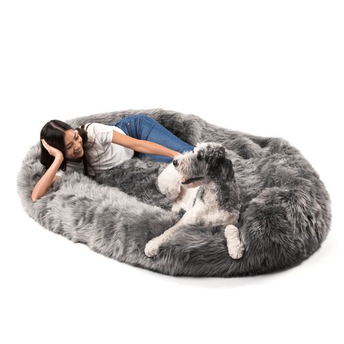 PupCloud™ Human-Size Memory Foam Bed in Charcoal Grey