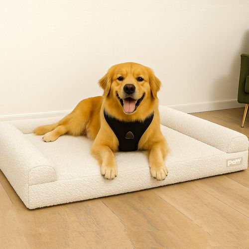PupLuxe™ Bouclé 3-Bolster Bed in Cream Bouclé