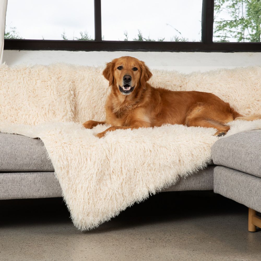 PupProtector™ Luxe Waterproof Blanket in Plush Sheep Ivory
