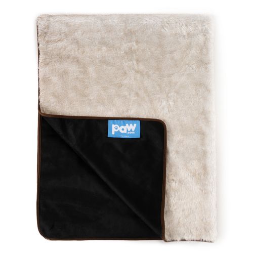 PupProtector™ Short Fur Waterproof Blanket in White with Brown Accents