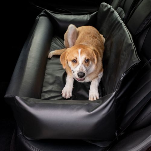 PupProtector™ Vegan Leather Car Bed in Black