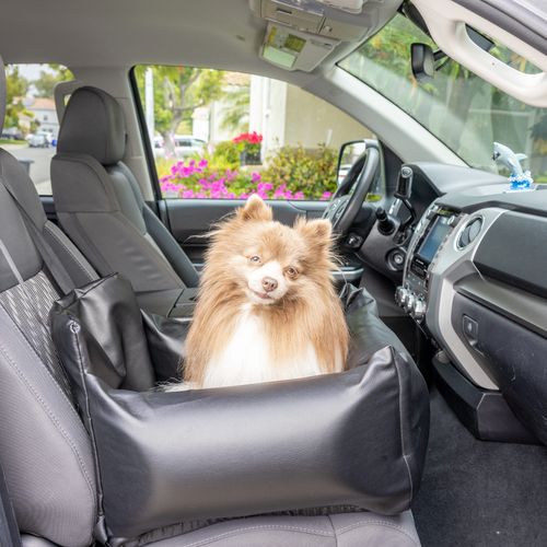 PupProtector™ Vegan Leather Car Bed in Black