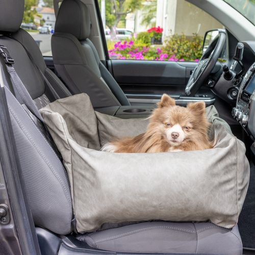 PupProtector™ Vegan Leather Car Bed in Slate Gray