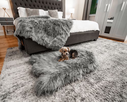 PupRug® Orthopedic Bed + Waterproof Blanket in Charcoal Grey