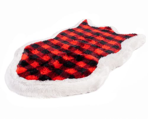PupRug® Faux Fur Bed Cover in Red & Black Plaid