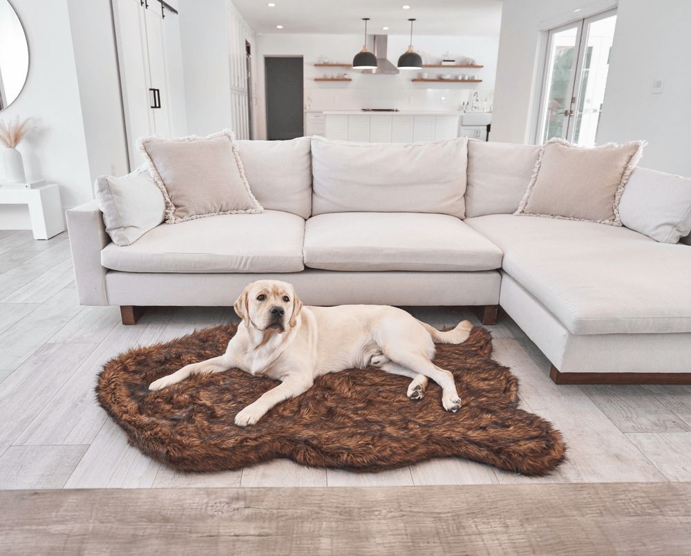 PupRug® Faux Fur Orthopedic Bed in Brown