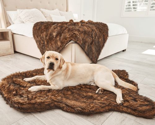 PupRug® Faux Fur Orthopedic Bed in Brown