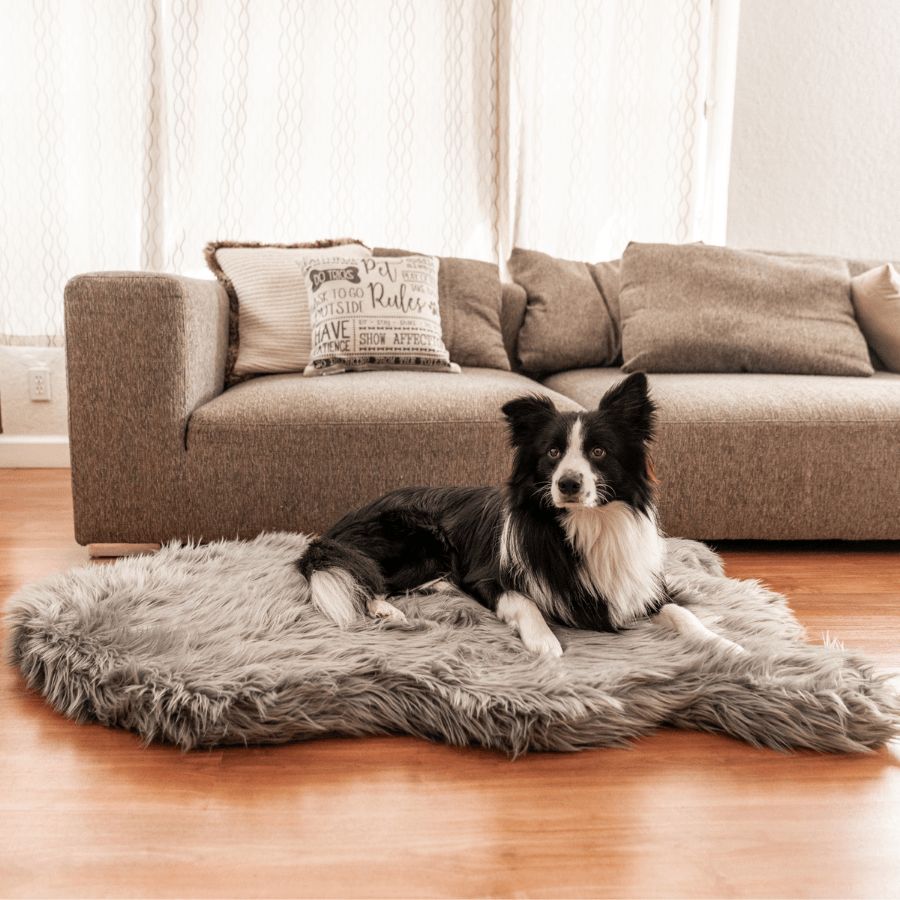 PupRug® Faux Fur Orthopedic Bed in Charcoal Grey