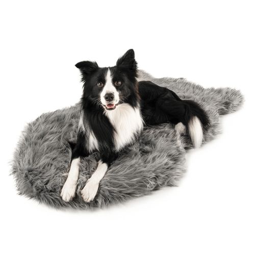 PupRug® Faux Fur Orthopedic Bed in Charcoal Grey