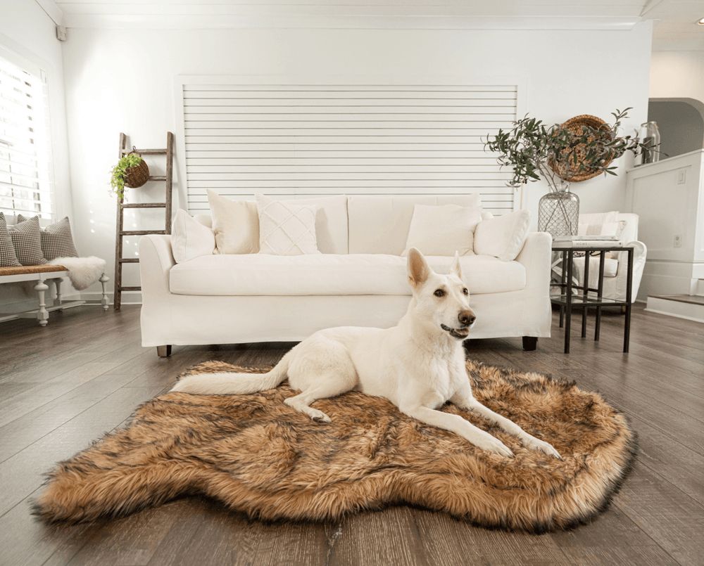 PupRug® Faux Fur Orthopedic Bed in Sable Tan