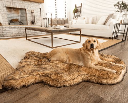 PupRug® Faux Fur Orthopedic Bed in Sable Tan