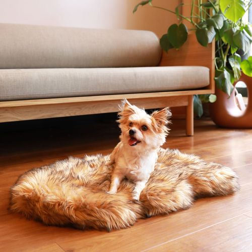 PupRug® Faux Fur Orthopedic Bed in Sable Tan