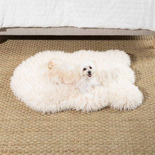 PupRug® Luxe Faux Fur Orthopedic Bed in Plush Sheep Ivory
