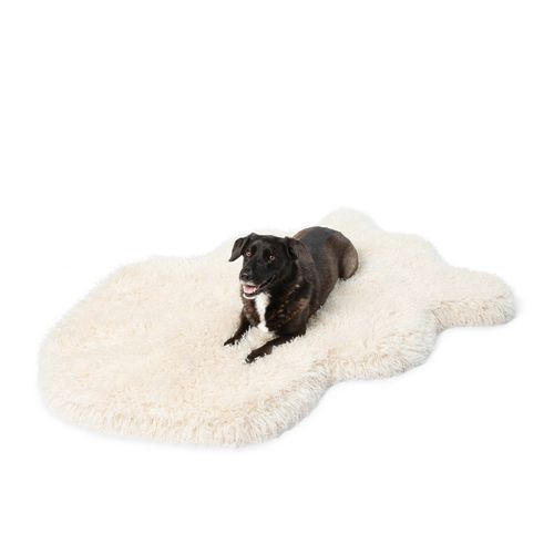 PupRug® Luxe Faux Fur Orthopedic Bed in Plush Sheep Ivory