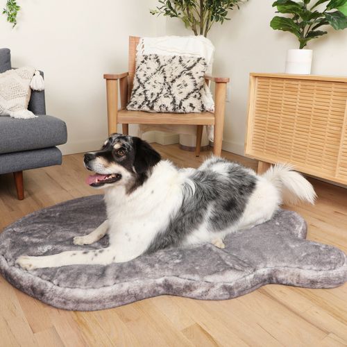 PupRug® Luxe Faux Fur Orthopedic Bed in Ultra Soft Chinchilla