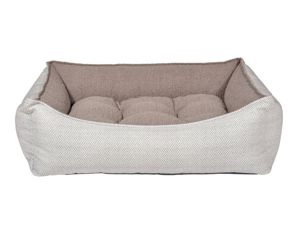 Scoop Bed Outer Cover in Taupe Herringbone