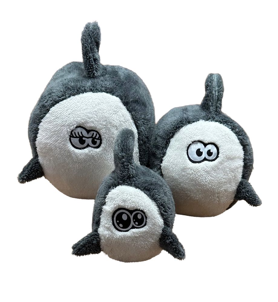 Shark Fuzzball in Grey and white