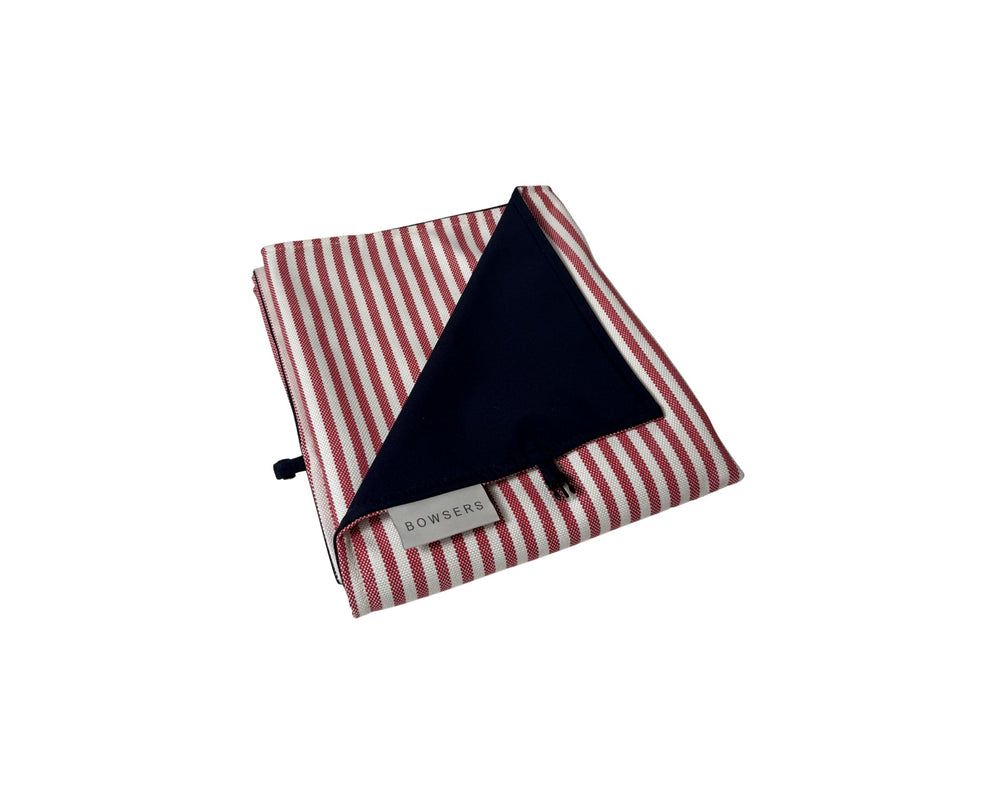 SUV Cargo Lounger Topper in Liberty Stripe / Navy Waterproof, from above