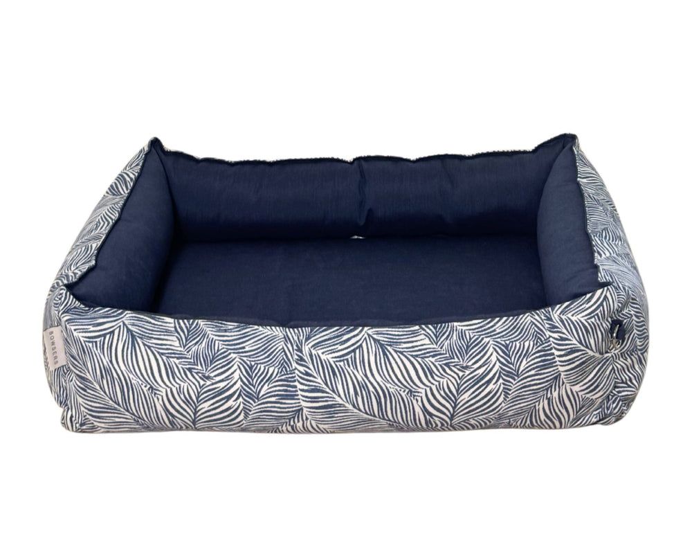 Terrace Bed in Navy Palms